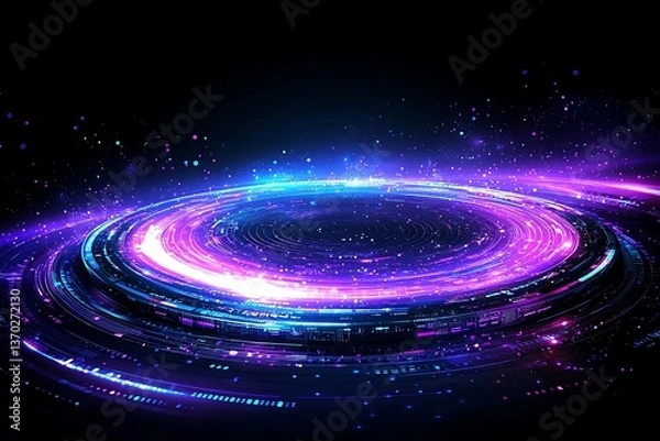 Obraz Abstract Digital Orbiting Glow