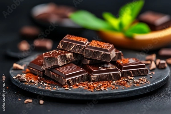 Obraz Dark Chocolate Stacked Pieces