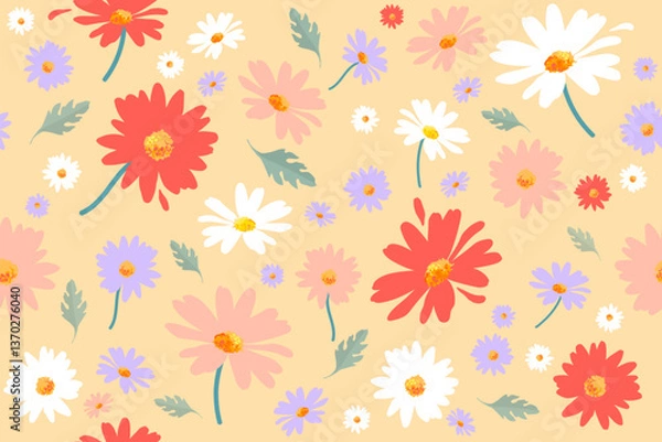 Fototapeta seamless pattern with flowers