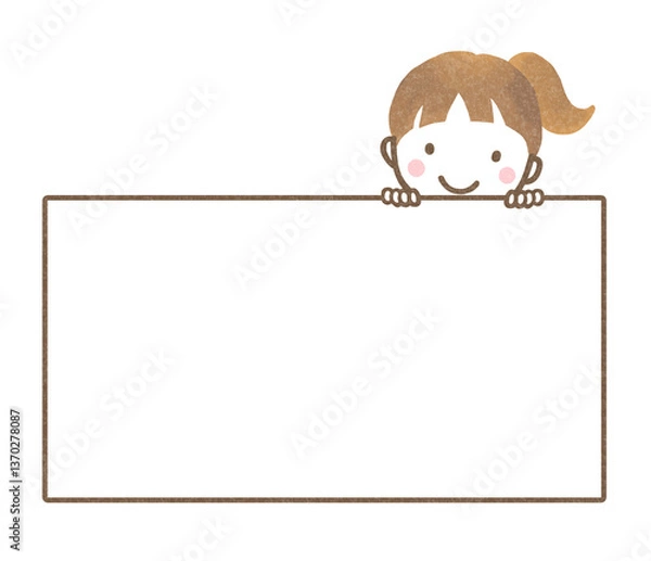 Obraz メッセージボードを持つ子供