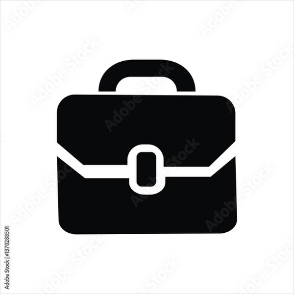 Obraz Blue business briefcase vector icon illustration