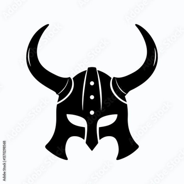 Fototapeta Mystical Viking Warrior Helmet Silhouette for Adventure Seekers and History Enthusiasts
