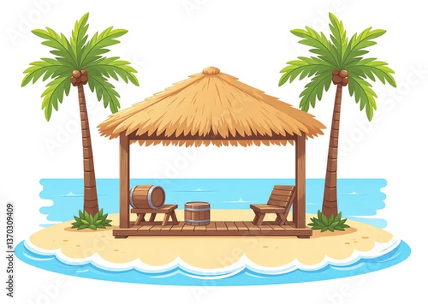 Obraz 熱帯リゾートの穏やかな午後