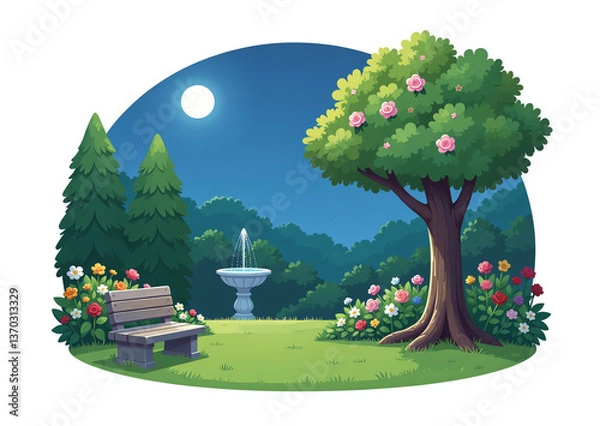 Obraz 月影の花園