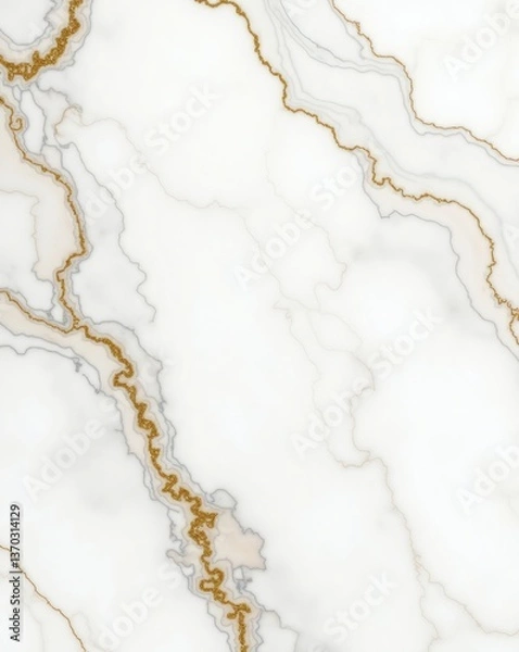 Fototapeta Abstract marble texture with gold veins. The pattern is smooth, with subtle variations, creating a luxurious feel. The gold veins add a touch of opulence. It exudes elegance, style and sophistication