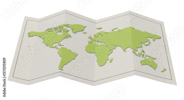 Fototapeta Isolated World Map, Cartography