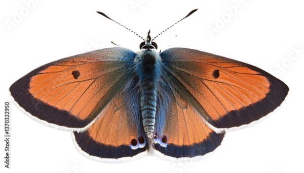 Obraz Bartram's hairstreak Butterfly Isolated On PNG Transparent and White Background 
