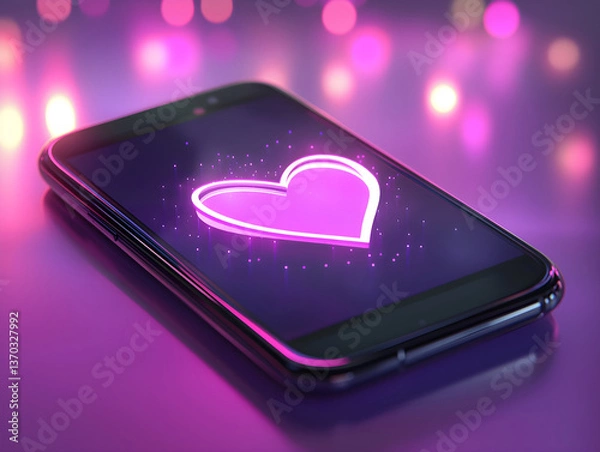 Obraz mobile phone with heart