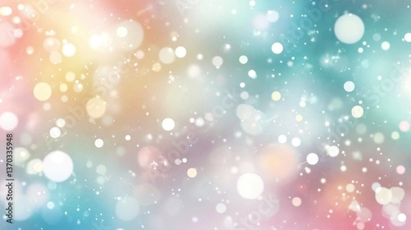 Fototapeta Colorful Bokeh Lights in Soft Pastel Shades with Dreamy Background for Creative or Artistic Use