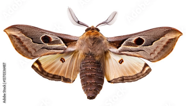Obraz Bog buck moth Isolated On PNG Transparent and White Background 