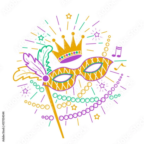 Obraz Mardi Gras Mask icon.