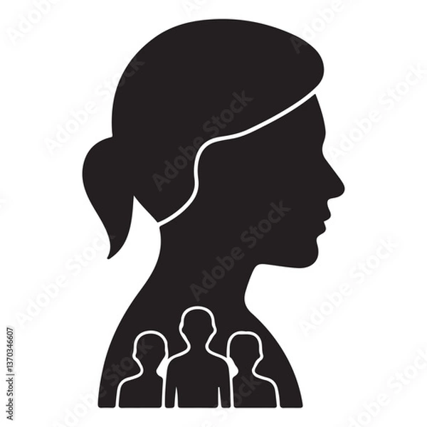 Fototapeta User icon vector set. Profile and people Silhouette Vector Black collection. with white background