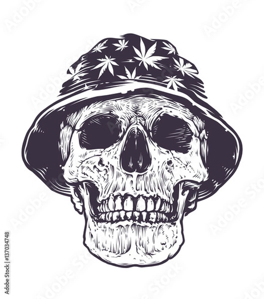 Obraz Rasta Skull in Hat