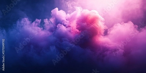 Fototapeta A colorful wave of light flowing through a starry space background with a dark gradient backdrop