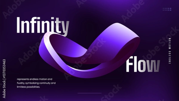 Obraz Infinity Flow–Futuristic 3D Abstract Loop Design Representing Motion, Fluidity, and Endless Possibilities
