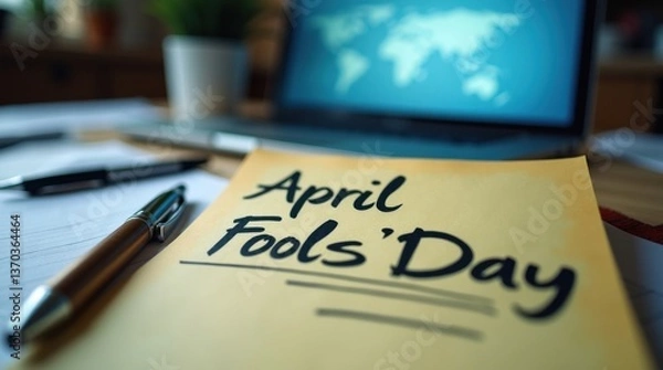 Obraz April fools day pranks in the office fun atmosphere creative ideas engaging content
