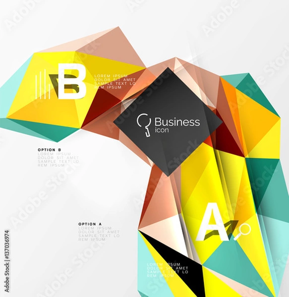 Fototapeta Low poly polygonal triangle abstract background