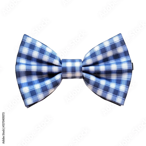 Obraz Plaid Blue bow tie isolated on transparent background
