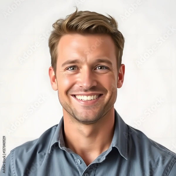 Obraz portrait of a young man, smile, face, people, person