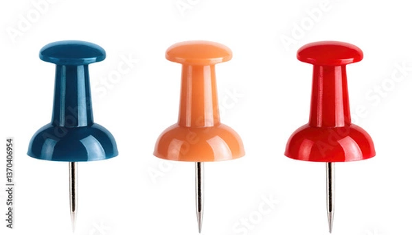 Fototapeta push pin Isolated On PNG Transparent and White Background 