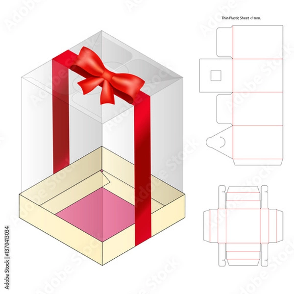 Fototapeta Box packaging die cut template design. 3d mock-up