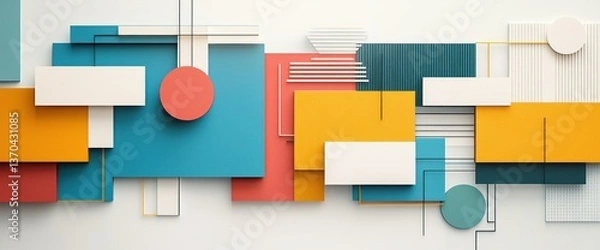Fototapeta Abstract geometric shapes composition (9)