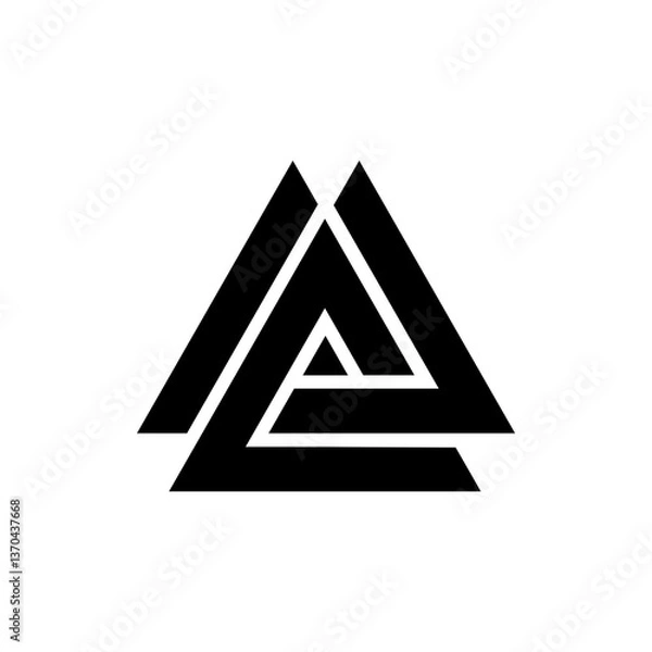 Fototapeta Black deferent Arrow and shape Icon Isolated on White Background – Vector Illustration