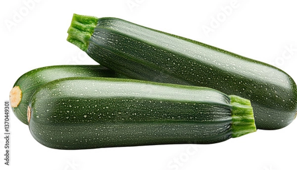 Fototapeta zucchini Isolated On PNG Transparent and White Background 