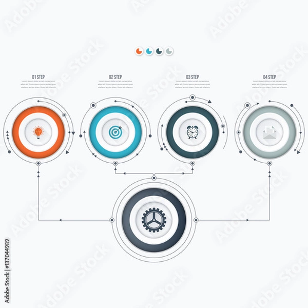 Obraz Infographics template four options with circle