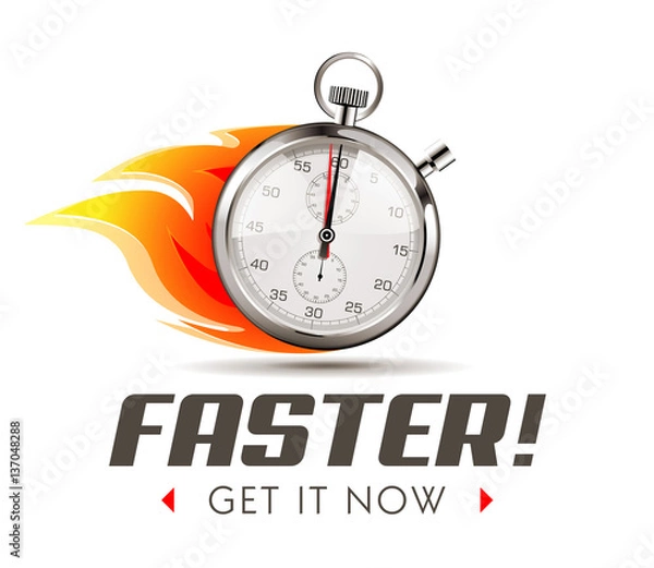 Obraz Faster - time is running out - Stopwatch concept

