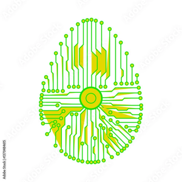 Obraz Abstract technology Easter egg. Happy Easter Egg. Abstract egg. Egg in an electronic circuit.
