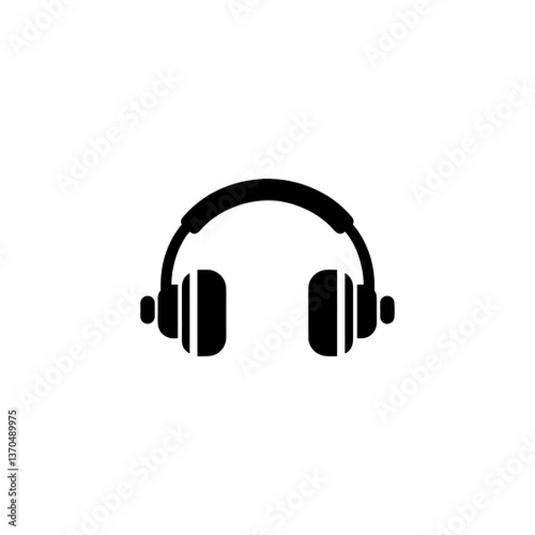 Fototapeta Headphone line art silhouette vector illustration 