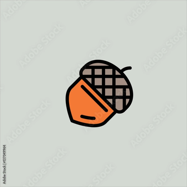 Fototapeta acorn icon flat design