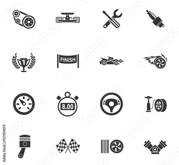 Obraz racing icon set