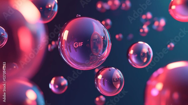 Obraz GIF file 3d icon or GIF file 3d icon illustration