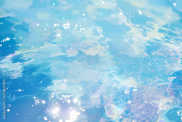 Fototapeta 青い水面の背景素材（海・波・川）