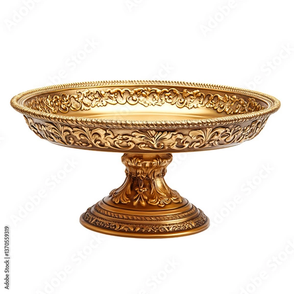 Fototapeta Metallic Cake Stand with Reflective Surface