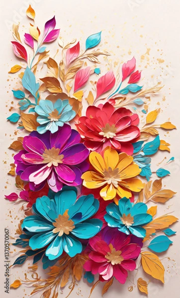 Fototapeta abstract colorful floral background