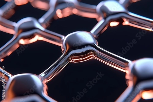 Obraz Microscopic View of Zirconium Oxide Coating on Metal Surface, Intricate Molecular Structure, Extreme Corrosion Resistance, High-Tech Background, Advanced Material Science, Nano Coatings