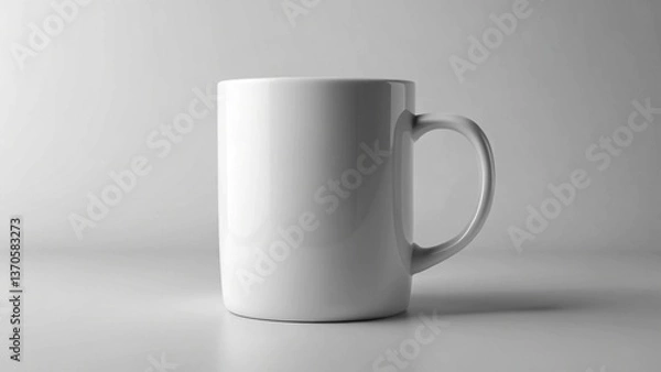 Fototapeta A plain white ceramic mug mock up. Generative AI.
