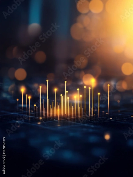 Obraz Data-Driven Financial Report Analysis Virtual Environment Digital Visualization Insightful Trends and Metrics