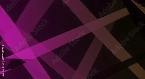 Fototapeta Abstract Geometric Overlapping Stripes in Shades of Pink and Black