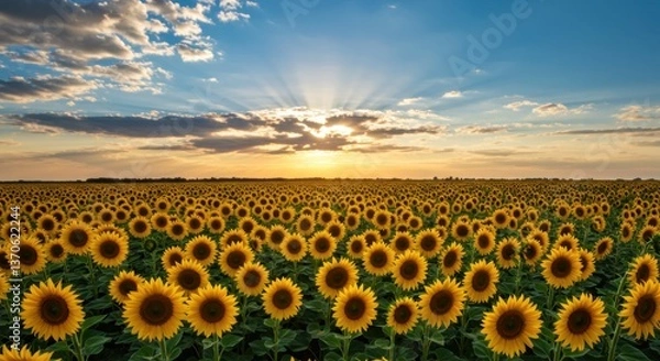 Obraz sunflower field at sunset