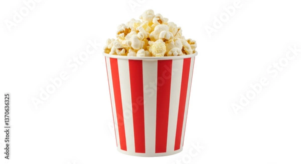 Obraz Isolated Popcorn in Striped Container