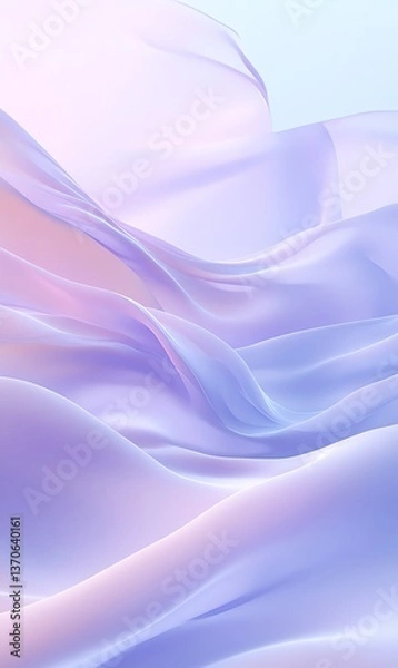 Fototapeta Flowing Abstract Fabric Waves in Soft Purple and Pink Hues