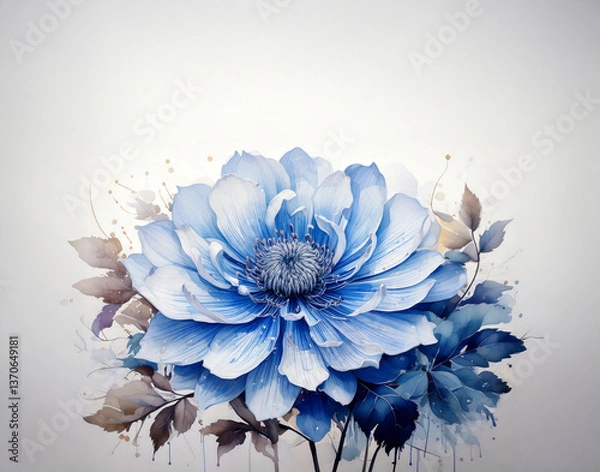 Obraz 감각적인 레이아웃의 블루 플라워