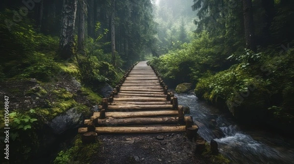 Obraz Wooden Path Forest Landscape