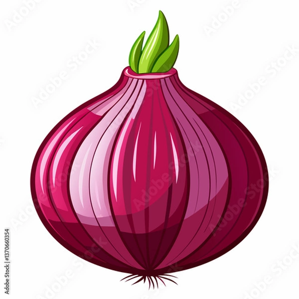 Obraz red onion isolated on white