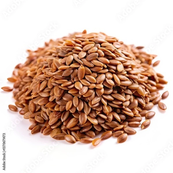 Fototapeta Flax Seeds isolated on white