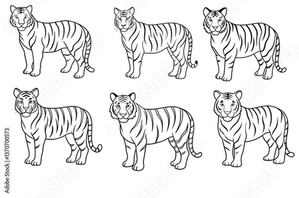 Fototapeta tiger,  icon vector illustration, tiger silhouette of a tiger isolated on a white background, eps, png, svg, vector,